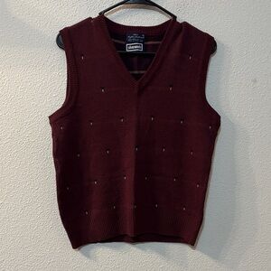 VTG Silverwood Men's V-Neck Burgundy Sweater Vest